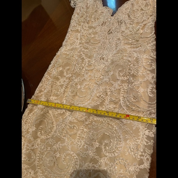 Beautiful beaded long cream dress bought in Paris - Picture 9 of 15